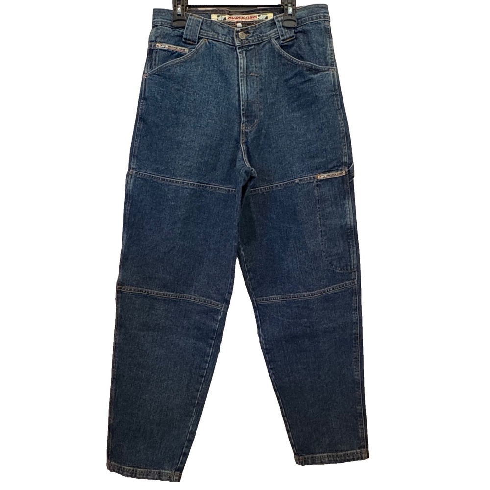 Avirex USA Classic Dungaree Denim Jeans Mens W32 Straight Baggy Y2K Utility EUC!